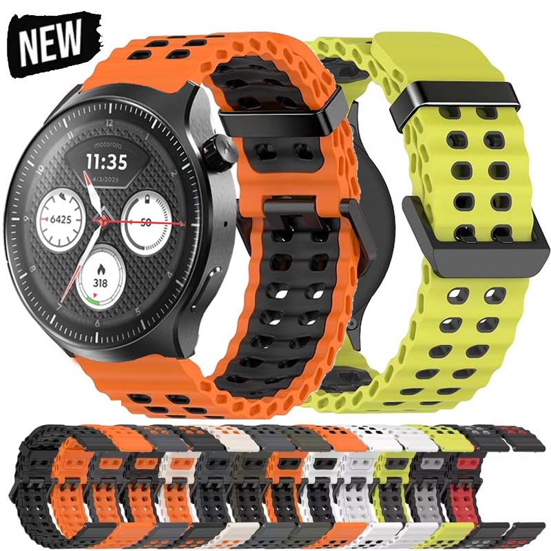 Motorola Smartwatch Accessories - Correa de silicona transpirable de dos