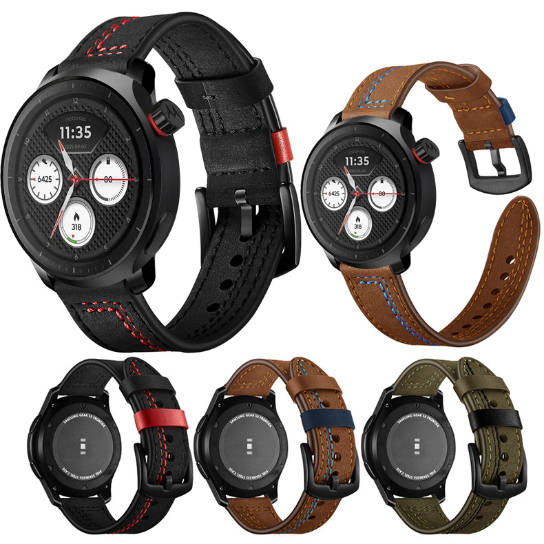 Correa de reloj de cuero para  - Motorola Smartwatch Accessories reseña y precio